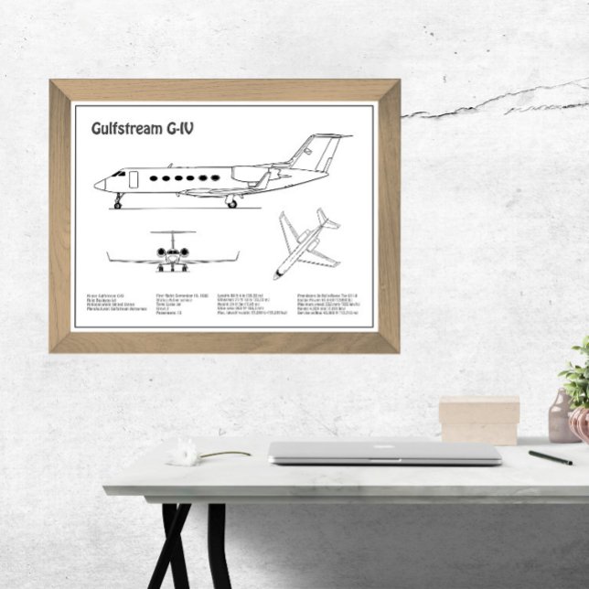 Impression Photo Gulfstream G-IV - Plan directeur de l'avion BD (Créateur téléchargé)