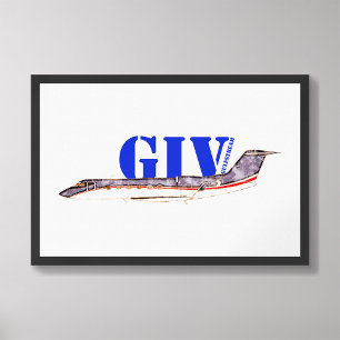 Impression Photo Gulfstream GIV Jet privé avec typographie audacieu