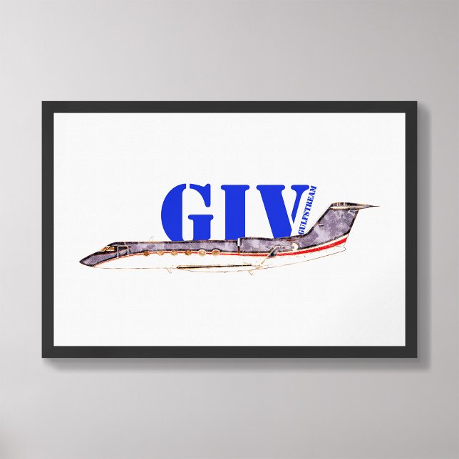 Impression Photo Gulfstream GIV Jet privé avec typographie audacieu (Créateur téléchargé)