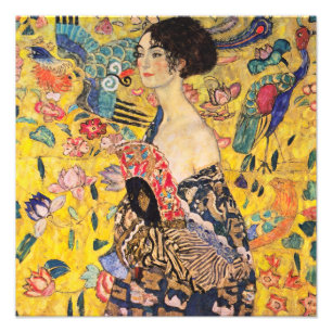 Impression Photo Gustav Klimt - Dame au éventail