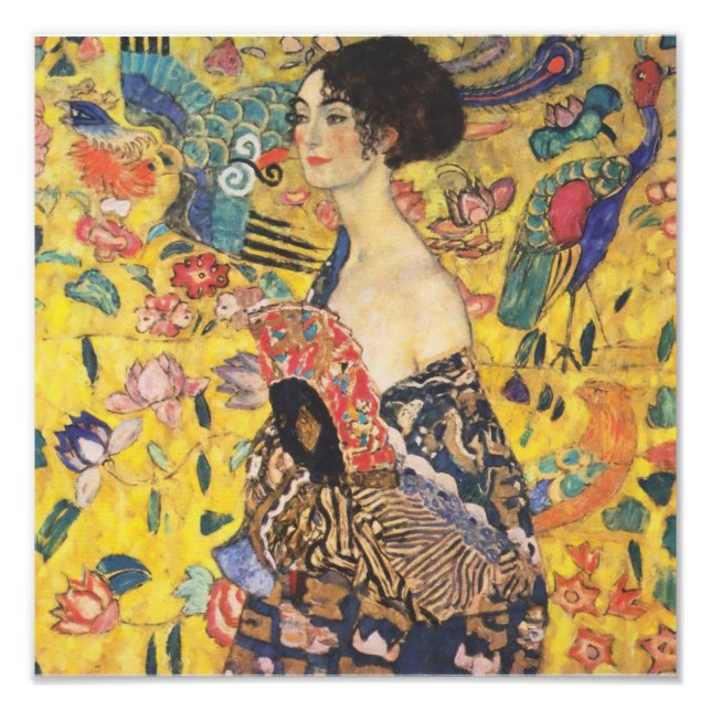 Impression Photo Gustav Klimt Lady With Fan Art Nouveau Painting (Devant)