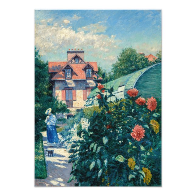 Impression Photo Gustave Caillebotte - Dahlias, Jardin (Devant)