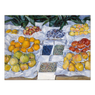Impression Photo Gustave Caillebotte - Fruits disposés sur un étala