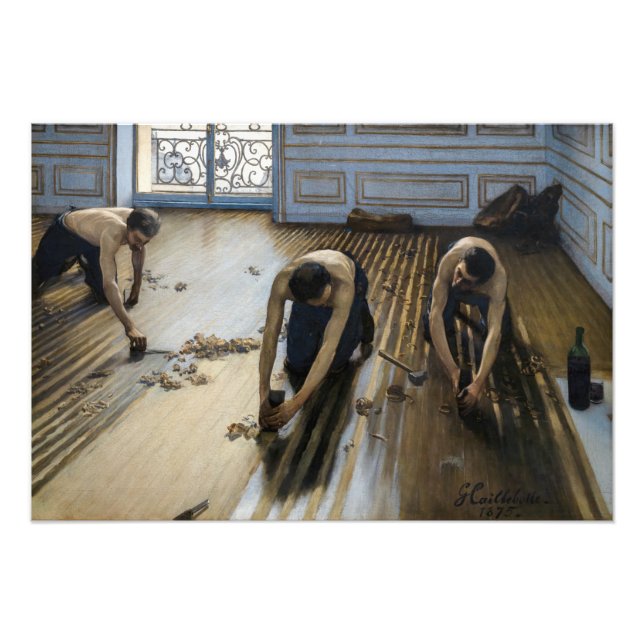 Impression Photo Gustave Caillebotte - Les Raboteurs de parquet (Devant)