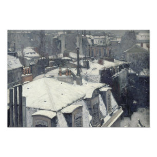Impression Photo Gustave Caillebotte - Toits dans la neige