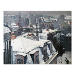Impression Photo Gustave Caillebotte - Toits sous la neige