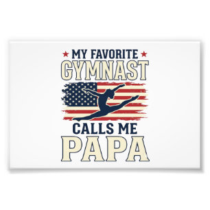 Impression Photo Gymnaste préféré m'appelle Papa Patriotique Vintag
