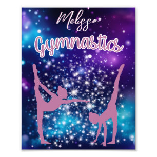 Impression Photo Gymnastique Galaxie Purple Turquoise Personnalisé