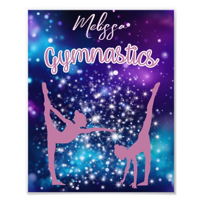 Impression Photo Gymnastique Galaxie Purple Turquoise Personnalisé (Devant)