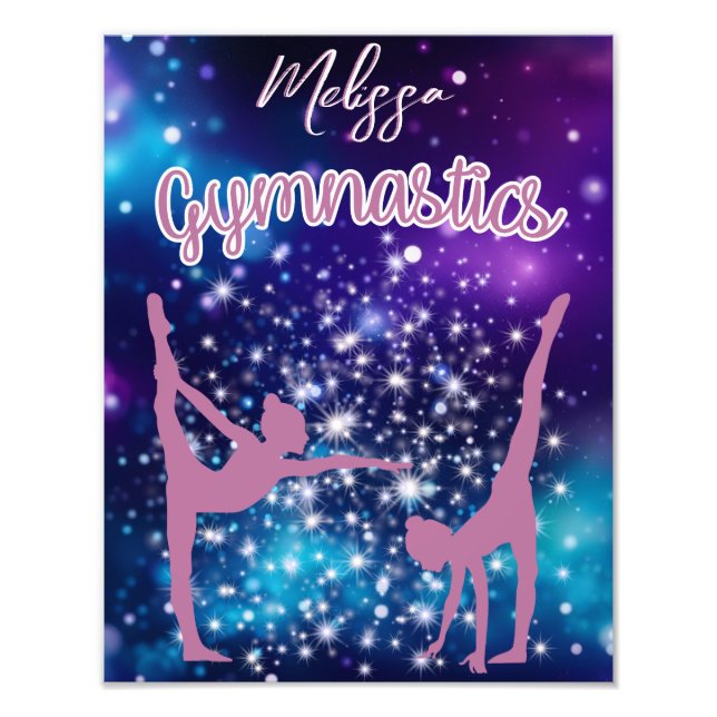 Impression Photo Gymnastique Galaxie Purple Turquoise Personnalisé (Devant)