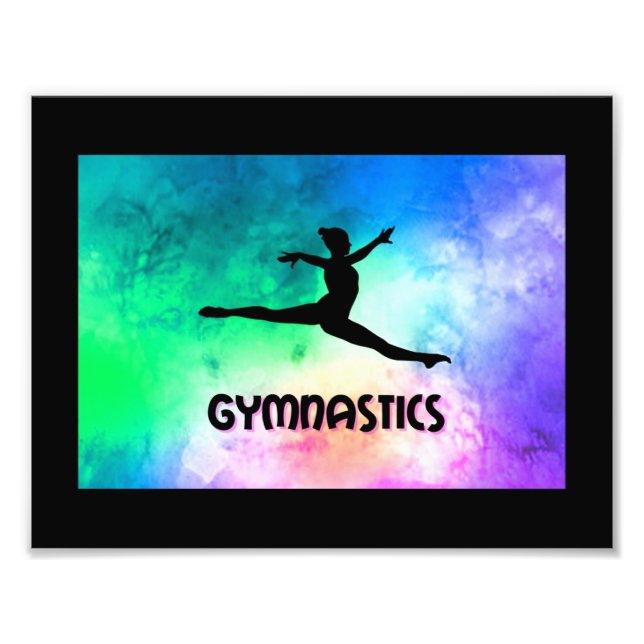 Impression Photo Gymnastique Saut Commuté Aquarelle (Devant)