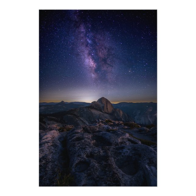 Impression Photo Half Dome sous la Voie lactée (Devant)