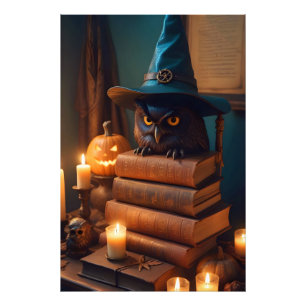 Impression Photo Halloween Chouette Citrouille mignonne Éffrayante 