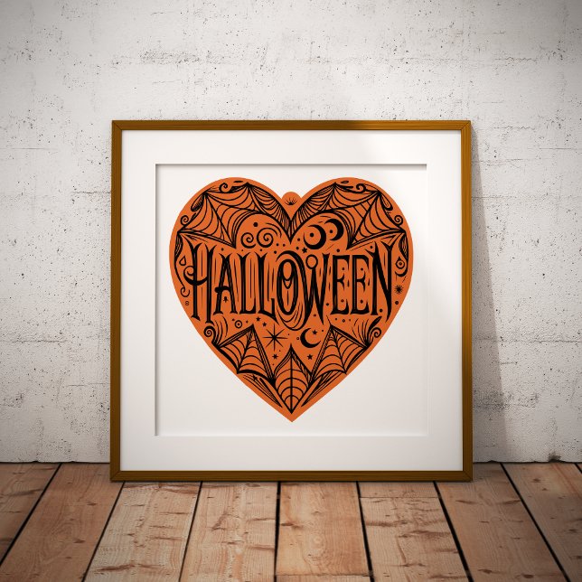 Impression Photo Halloween Cœur, Cœur Forme Orange, Vacances (Créateur téléchargé)
