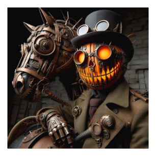 Impression Photo Halloween Steampunk Jack-O-Lantern Horseman