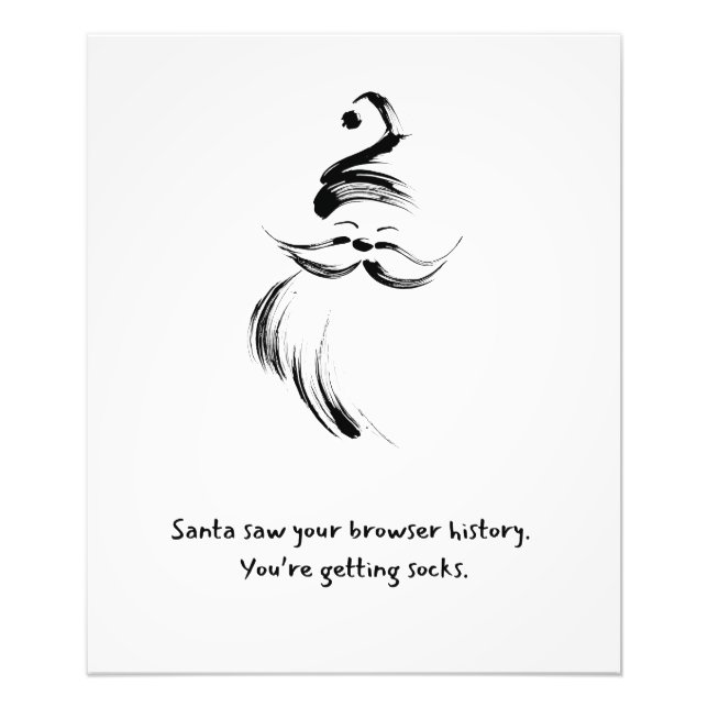 Impression Photo Hand-Drawn Santa Claus quote (Devant)