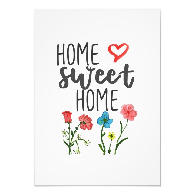 Impression Photo Happiness Cote Home Sweet Home Flowers (Devant)