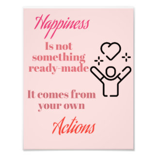 Impression Photo Happiness in Action : citation d'affiche