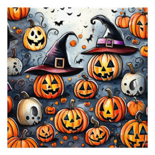 Impression Photo Happy Halloween éffrayant traitement ou astuces de