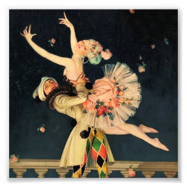 Impression Photo « Harlequin et Columbine » par FX Leyendecker (Devant)
