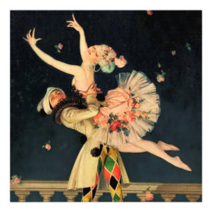 Impression Photo “Harlequin et Columbine” par FX Leyendecker