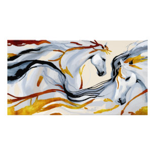 Impression Photo Harmonie d'or : Deux chevaux en royaume d'Imaginai