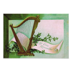 Impression Photo Harpe d'Érin Shamrock Vert