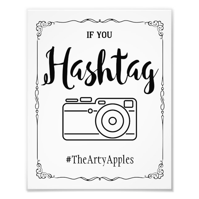 Impression Photo hashtag mariage des médias sociaux (Devant)