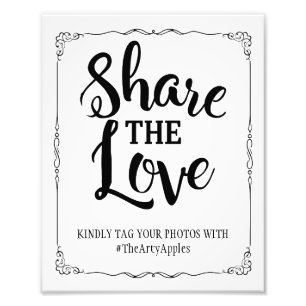 Impression Photo hashtag mariage des médias sociaux