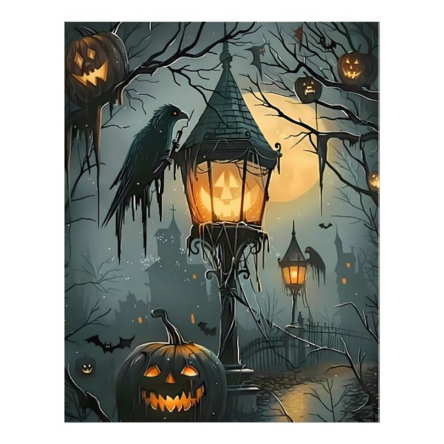 Impression Photo Haunted Hollow – Nuit d'Halloween (Devant)