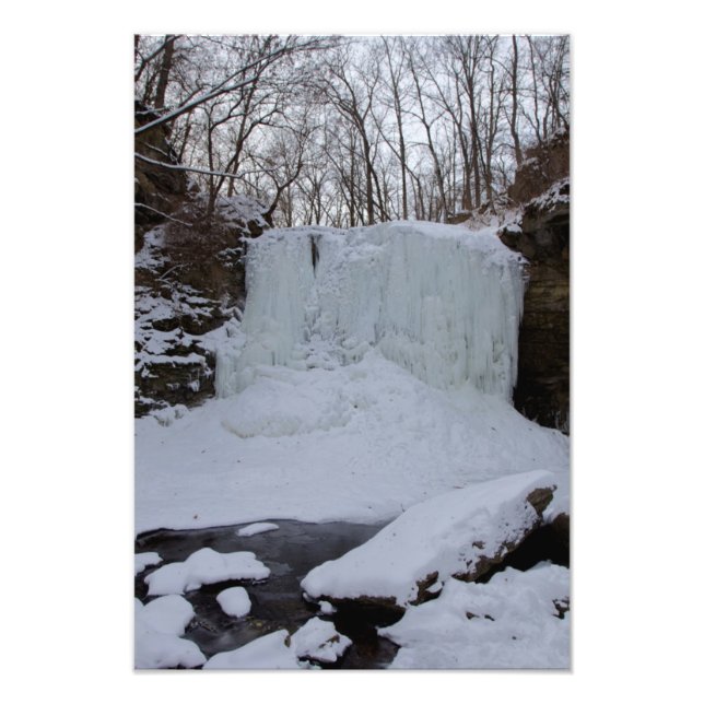 Impression Photo Hayden Run Falls en hiver, Columbus, Ohio (Devant)