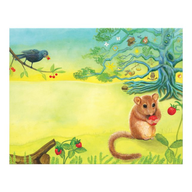 Impression Photo Hazel Dormouse Manger Fraise Sauvage (Devant)