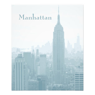 Impression Photo Hazy Blue New York City Skyline Manhattan