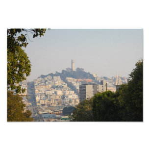 Impression Photo Hazy Coit Tower, San Francisco, Californie