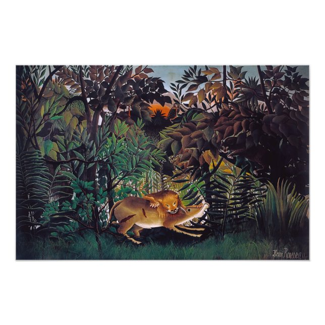 Impression Photo Henri Rousseau - Le lion affamé (Devant)