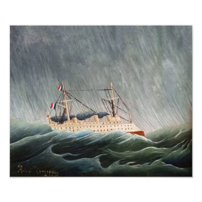 Impression Photo Henri Rousseau - Le navire dans la tempête (Devant)