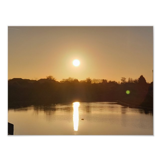 Impression Photo Heure d'or Sérénité : Canal au coucher du soleil (Devant)