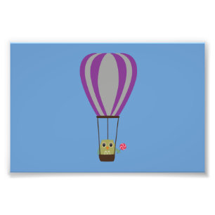 Impression Photo Hibou dans la montgolfière avec une lucette