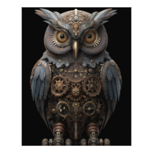 Impression Photo Hibou Mécanique Orné