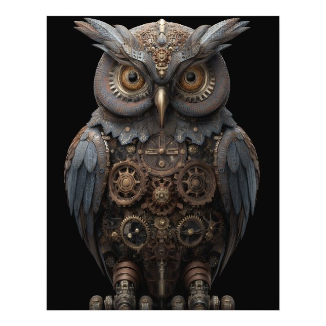Impression Photo Hibou Mécanique Orné (Devant)