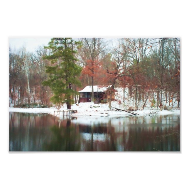 Impression Photo Hillfarm Rustic Cabine dans les bois - Imprimer (Devant)