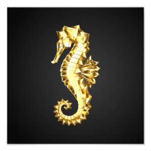Impression Photo Hippocampe Polygonal Or