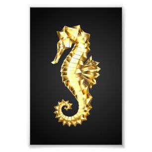 Impression Photo Hippocampe Polygonal Or