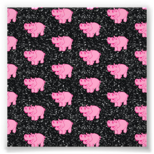 Impression Photo Hippopotames roses visage souriant d'hippopotame m