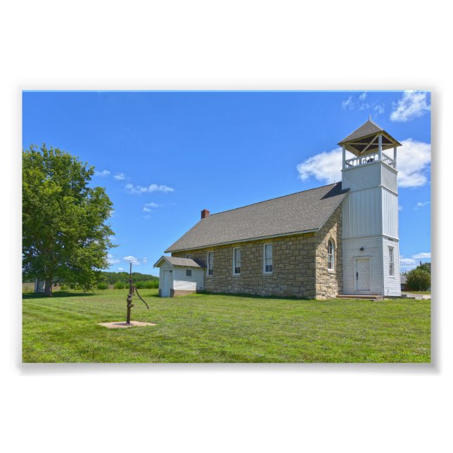 Impression Photo Historic Buck Creek School, Perry, Kansas (Devant)
