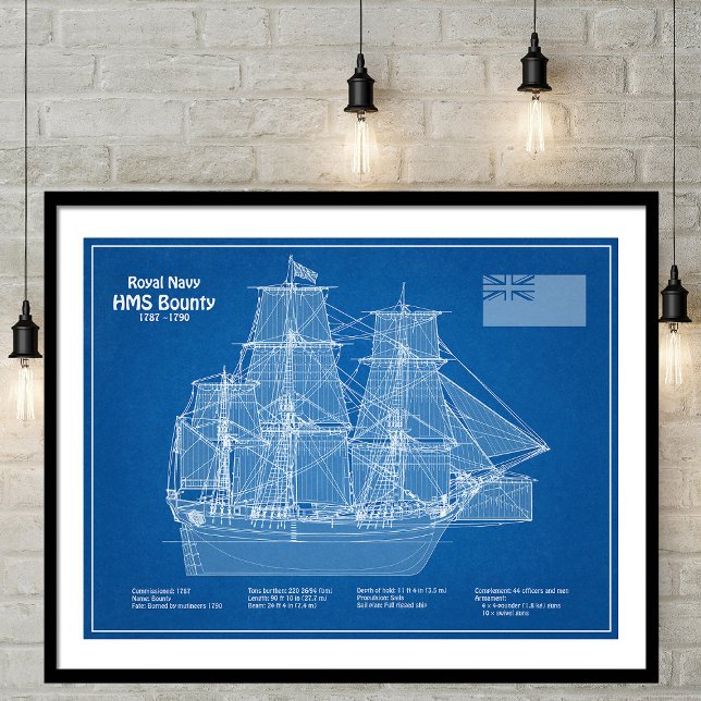 Impression Photo HMS Bounty - Plan directeur des navires ABD (Créateur téléchargé)