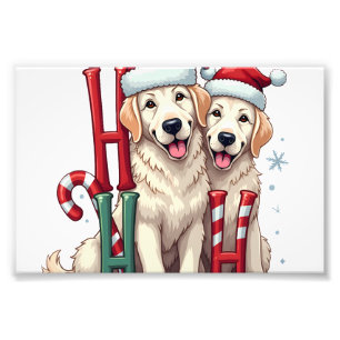 Impression Photo Ho Ho Ho Grand Pyrenees Amoureux des Chiens Noël S