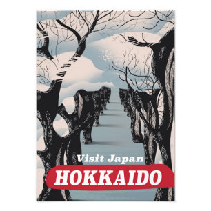 Impression Photo Hokkaido affiche de voyage de style vintage japona