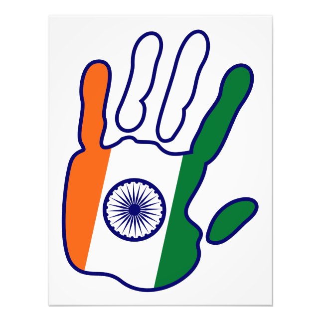 Impression Photo holiES - Inde Drapeau main pour votre mur (Devant)