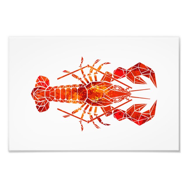 Impression Photo Homard polygonal rouge (Devant)